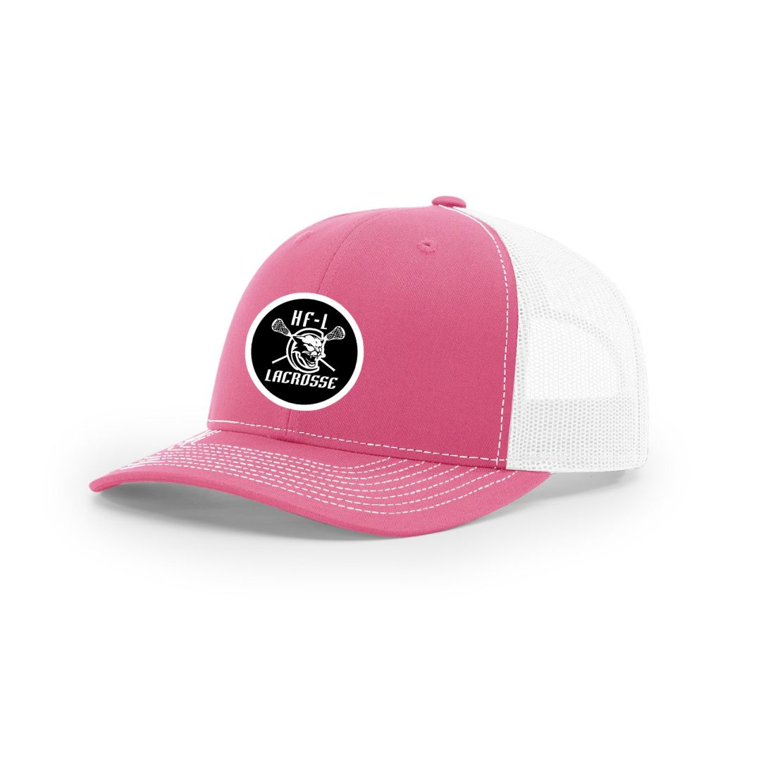 112 TRUCKER HAT w/ PATCH - NEON PINK/WHITE
